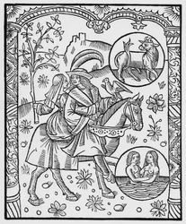 Május, az 1491-es "Almanach des Bergers"-ből (xilográfia)